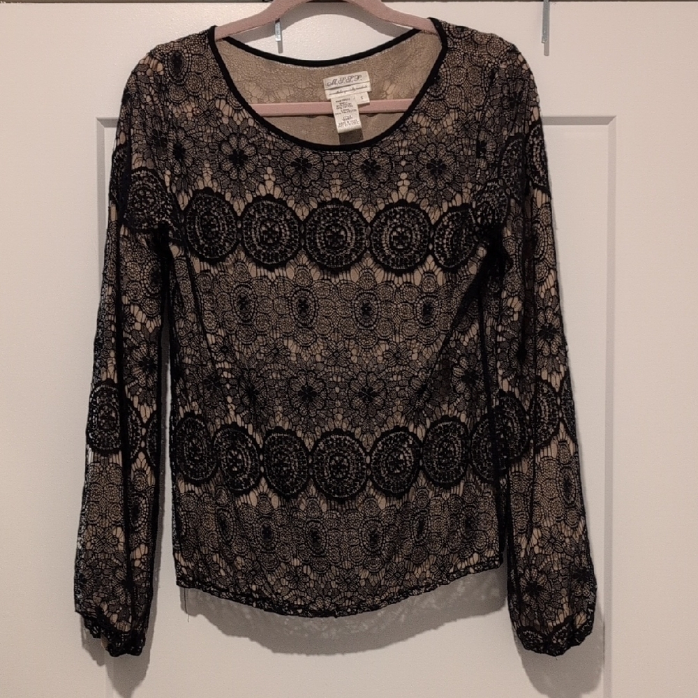 Ann Taylor Black Lace Blouse